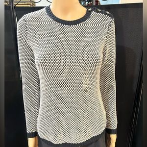 NWT Charter Club black and white sweater. Sz SP